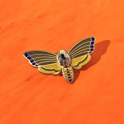 Death's Head Moth Enamel Pin