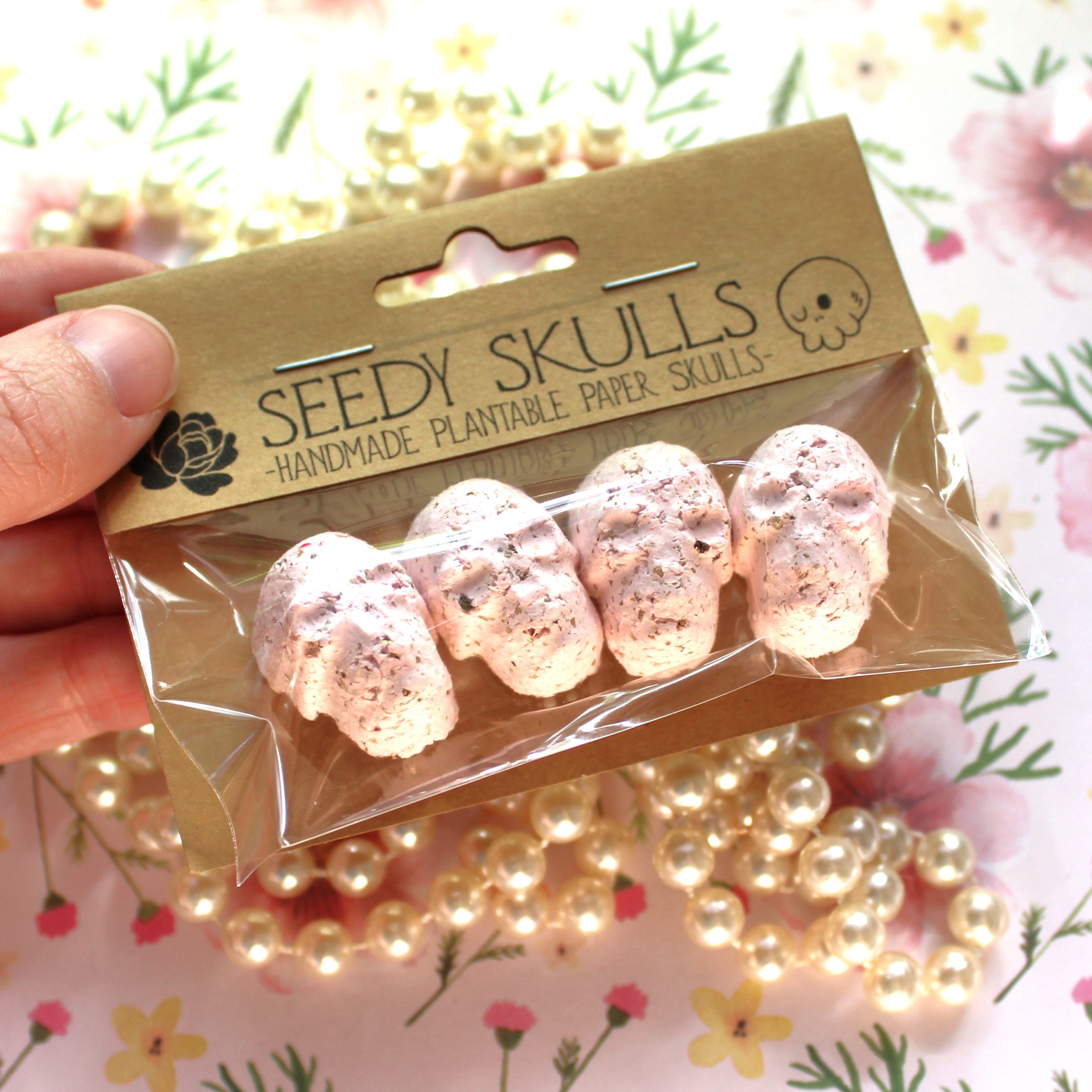 Plantable Paper Skulls / Seed Bombs / Blush Pink Seedy